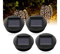 Riisoyu Lot de 4 Lampes solaires de rechange Étanche éclairage extérieur Lampes Solaires de Rechange Étanche IP65 LED Diamètre Couvercles Solaires pour Lampes Solaires de Jardin et Bricolage