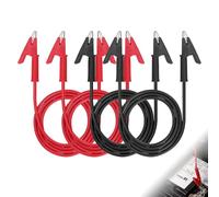 Riisoyu Lot de 4 Pinces Crocodiles Fils de Test, 1M Ensemble de Fils de Test avec Pinces Double Face Câble 15A Crocodile Double Extrémité de Cuivre Flexible pour Les Tests Electriques