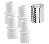 Riisoyu Lot de 4 Raccord de Tuyau Piscine, 32 mm à 38 mm de diamètre Adaptateur de Tuyau de Piscine avec 8 Colliers de Serrage Adaptateur de Tuyau Double Adaptateurs Tuyau pour Piscine (Blanc)