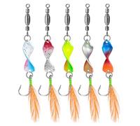 Riisoyu Lot de 5 cuillères à Truite, cuillères leurres pour Truite Clignotants cuillères leurres de pêche Accessoires de pêche pour leurres artificiels, Spinner, Clignotants