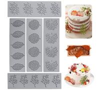 Riisoyu Lot de 5 moules en silicone en forme de feuilles - Pour bricolage créatif - Moule à gâteau en silicone - Facile à démouler et à nettoyer - Qualité alimentaire - 3D - Feuilles creuses - Pour