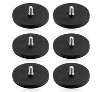 Riisoyu Lot de 6 Aimants en Néodyme Caoutchoutés, Aimants Ronds en Caoutchouc Ø 43 mm avec filetage extérieur M6 Caoutchouté Néodyme pour Vis œillet ou Crochets bandes lumineuses