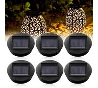 Riisoyu Lot de 6 Lampe Solaire de Rechange avec Ampoule Led, IP65 Étanche éclairage extérieur Lampes Solaires de Rechange Étanche 8cm LED Diamètre Couvercles Solaires pour Lampes Solaires de Jardin
