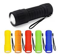 Riisoyu Lot de 6 mini lampes de poche LED, revêtement en silicone, lampe de poche LED avec 9 LED, étanche, petite lampe de poche avec cordon pour camping, extérieur, barbecue urgent