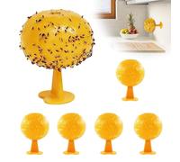 Riisoyu Lot de 6 Piège à Mouche des Fruits, Boule Collante Anti Mouche Pièges À Insectes/Extérieur Attrape Mouche Interieur Jaunes Boules d'insectes collantes pour de Fruits, Fourmis moustiques