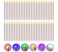 Riisoyu Lot de 60 micro diodes LED transparentes câblées - Pour éclairage de modélisme DIY - Rouge, bleu, vert, jaune, violet, blanc (10 pièces de chaque couleur)