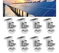 Riisoyu Lot de 8 Supports de Pince de Bord de Panneau Solaire, 30 mm réglable Pinces de fixation pour panneau solaire supports en Z Kit de fixation pour panneau solaire pour bateaux, toits, murs