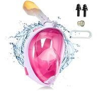 Riisoyu Masque de Plongée pour Enfant,180°View Masque Snorkeling Plein Visage Design Pliable Anti-Fuite et Anti-Buée Masque et Tuba Détachable pour Enfants