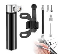 Riisoyu Mini Pompe à Vélo, Pompe à Air Haute Pression 120 PSI Pompe de Basket-Ball en Aluminium Léger Mini Bike Pompe Rétractable pour Presta Et Schrader Noir pour Vélo de Route, VTT et Ballon