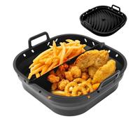 Riisoyu Moule Silicone Air Fryer, 23 x 22 x 6 cm Réutilisable Airfryer Accessoires Doublures Silicone pour Friteuse Air Paquet Moule air Fryer Panier Moule pour Friteuse à Chaud pour Micro-ondes Four