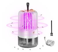 Riisoyu Moustiquaire électrique pour moustiques, lumière LED, lumière LED, lumière de contrôle des moustiques, lampe électrique moustiques, moustiques, mites, nœud papillon, araignées, blanc