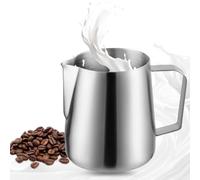 Riisoyu Pot à lait en acier inoxydable - 400 ml - Pour cappuccino et latté - Mousseur à lait