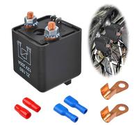 Riisoyu Relais 4 broches 12V 200A, relais d'isolation de batterie haute puissance relais de voiture relais SPDT prise de relais 5 fils pour camion de voiture commutateur de véhicule à moteur relais
