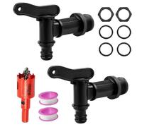 Riisoyu Robinet pour Cuve Plastique avec Joint 3/4" pour Citerne de Pluie - Ruban étanche et Boucle Filetée pour le Jardin l'Industrie