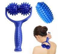 Riisoyu Rouleau de Massage, Massage Boule Masseur Boule Fascia Rouleau de Massage Interchangeable avec Poignée pour les Douleurs Musculaires dans les Jambes, le dos, les bras, les épaules, Bleu