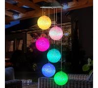 Riisoyu Solaire Carillon a Vent Exterieur, Solaire Carillon Éolien avec Lumières LED à Changement de Couleur LED Solaires Carillon Couleur Changeante pour Décoration de Jardin Porch Terrasse Cour Fête