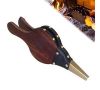 Riisoyu Soufflet de Cheminée en Bois, 30,5 x 12,5 cm Souffleur à Bois avec Sangle Manuel en Fire Soufflet Rapide Pompe à Main Ventilateurs pour Barbecue Camping Foyer