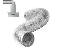 Riisoyu Tuyau flexible en aluminium de 100 mm de diamètre - 2 m - Pour climatisation mobile, sèche-linge, hotte aspirante, système de ventilation