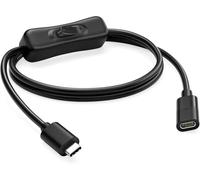 RIITOP Câble d'extension USB C ON OFF - 1 m - 10 Gbps - Prise en charge vidéo/données/charge PD - Câble d'extension USB 3.1 type C mâle vers femelle - Avec interrupteur ON/Off