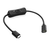 RIITOP Câble d'extension USB de type C avec interrupteur marche/arrêt [1 pied], câble d'extension USB 3.1 type C mâle vers femelle avec interrupteur marche/arrêt, prise en charge vidéo/données
