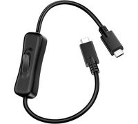 RIITOP Câble marche/arrêt USB C court 10 Gbps [1ft], câble USB 3.1 Type-C vers C avec interrupteur pour vidéo/données/charge rapide PD 20 V/3 A