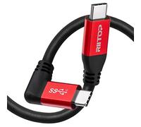 RIITOP Câble USB C vers C 3M, Charge PD 100W (20V 5A), Transfert de données 10Gbps, Angle droit avec Emarker, Sortie vidéo 4K