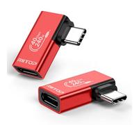 RIITOP Lot de 2 adaptateurs USB C à angle droit - Extension USB C à 90 degrés - 240 W - 40 Gbit/s - Connecteur USB 4 de type C - Compatible avec iPhone 15 Plus Pro Max, Steam Deck, Switch, ROG Ally