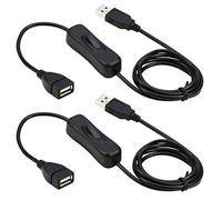 RIITOP Lot de 2 câbles d'extension USB avec interrupteur marche/arrêt, prise en charge des données et de l'alimentation 1 m, compatible avec casque USB, lampe de bureau USB