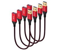 RIITOP Lot de 4 câbles d'extension USB 3.0 0,3 m haute vitesse 5 Gbit/s USB 3 Type A mâle vers femelle 30 cm