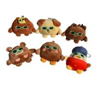 RIIZE Lot de 6 porte-clés en peluche « Briice » - Mini porte-clés - 7 cm - Shotaro Eunseok Sungchan - Série « Lunettes de soleil »