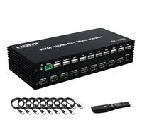 Rijer 8 ports manuel Smart commutateur KVM VGA USB PC Computer Sélecteur 1 km Combo commandes 8 hôtes avec basculement d'extension et câble d'origine 801uk