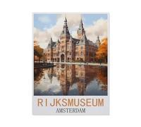 Rijksmuseum Amsterdam Affiches de Voyage Vintage，1000 Pièces Puzzle Défi Cérébral pour Enfants Bricolage Cadeau Amusant Jeu D'intérieur Décor À La Maison（50x70cm）-N56