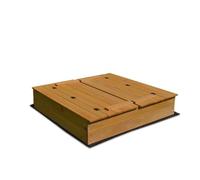 Rijoka Bac à sable en bois - 2 bancs - avec tapis de sol - couvercle rabattable - 98 x 98 x 22 cm