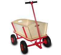 Rijoka Chariot Bolderchar en bois - Pneu pneumatique - Charge maximale de 100 kg - Capacité 100L - 92x60x100cm