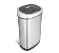 Rijoka Poubelle avec capteur - 50 litres - Inox - Soft Close - Sans traces de doigts - Design moderne