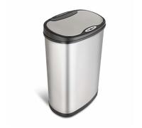 Rijoka Poubelle avec capteur double - 50 litres - 1x20 et 1x30 litres - Acier inoxydable argenté - Soft Close - Sans traces de