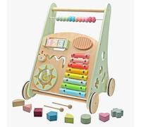 Rijoka Trotteur en bois - Chariot pour bébé - 38 x 32 x 46 cm - Vert