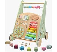 Rijoka Trotteur en bois - Chariot pour bébé - 38 x 32 x 46 cm - Vert