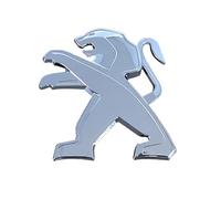 RIKCAT Auto Emblème du Logo Badge pour Peugeot 208 2012-2019,Capot Avant Arrière Emblème Autocollant Ornements Emblème Accessoires de Voiture,Silver-M