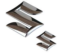 RIKCAT Auto Emblème du Logo Badge pour Suzuki Swift 2010-2017,Capot Avant Arrière Emblème Autocollant Ornements Emblème Accessoires de Voiture,Silver