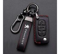 RIKCAT Auto Housse Étui en Cuir pour Clé Coque pour Peugeot RCZ 2013 2014 2015, Coque de clé de Voiture Porte-clés de Voiture Portable Cas Étui Coque Clé de Protection Cover,D