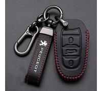 RIKCAT Auto Housse Étui en Cuir pour Clé Coque pour Peugeot Rifter 2018 2019 2020, Coque de clé de Voiture Porte-clés de Voiture Portable Cas Étui Coque Clé de Protection Cover,C