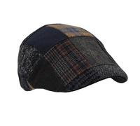 Riki Browns Coppola Sicilien homme hiver bonnet laine élégant Patchwork Made in Italy, bleu, 58