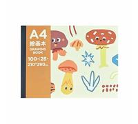 RIKIHOE 4PC-A4 graffiti fruit and vegetable plan picture book with pad creative sketch book-yellow