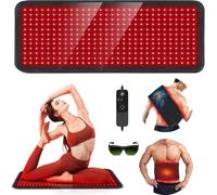 Rikimxin Tapis de thérapie par lumière rouge, 360 DEL, 80 x 30 cm, tapis de thérapie par lumière rouge avec lumière infrarouge 660 nm 850 nm, appareils de thérapie à lumière rouge pour le corps, le