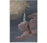 Rikin Liuff Affiche de Dante et Béatrice de Gustave Dore Art mural rétro Image Gustave Dore Estampes Œuvres Peinture sur toile pour la déco intérieure 40x60cmx1 sans cadre
