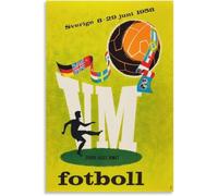 Rikin Liuff Affiches et gravures de la Coupe du Monde de football en Suisse Art mural de la Coupe du Monde de football Peinture rétro pour toile de maison Décoration murale 40x55cm sans cadre