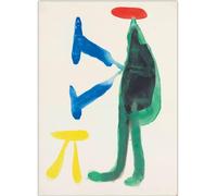 Rikin Liuff Bleu-vert de Joan Miro Affiche murale abstraite Estampes Joan Miro Estampes sur toile esthétique Tableau Surréaliste Peinture de décoration intérieure 40x55cm Sans cadre