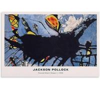 Rikin Liuff Forme noire coulée par Jackson Pollock affiche et peinture abstraite toile Prinrs Jackson Pollock Art mural pour la décoration murale de la maison 16x24inx1 sans cadre