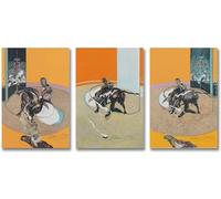 Rikin Liuff Francis Bacon Tauromachie Affiche Francis Bacon Toile Art Mural Francis Bacon Impressions Peinture Abstraite pour la Décoration Intérieure Photo 50x70cmx3 sans Cadre